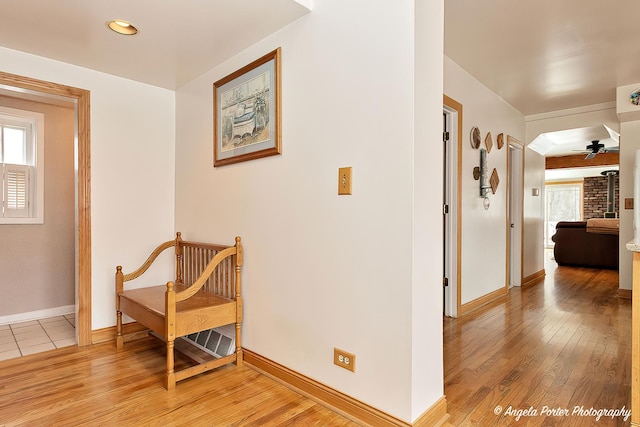41551 N Lotus Ave, Antioch, IL 60002 - hallway featuring baseboards, light wood-style flooring, and recessed lighting