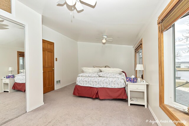 41551 N Lotus Ave, Antioch, IL 60002 - bedroom with carpet floors, baseboards, and a ceiling fan