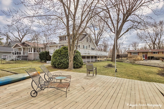 41551 N Lotus Ave, Antioch, IL 60002 - wooden deck with a yard and a residential view