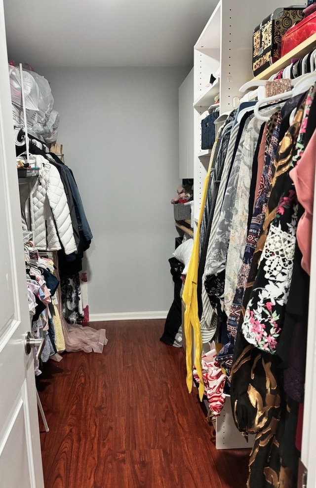 spacious closet with wood finished floors