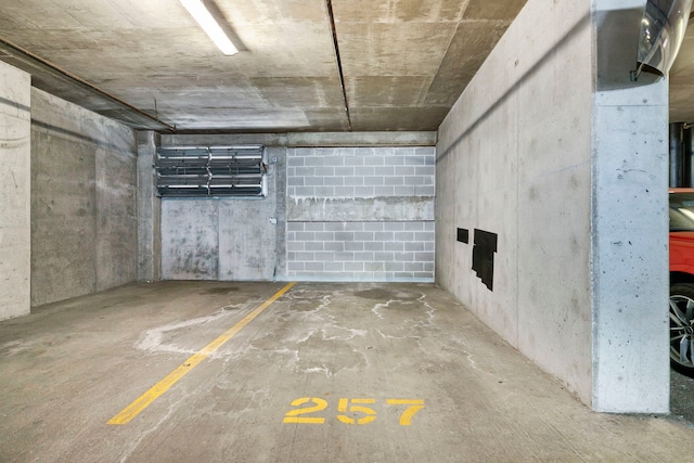 view of parking garage