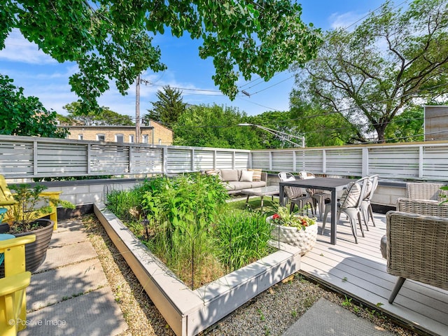 1729 W Potomac Ave, Chicago, IL 60622 - fenced backyard featuring an outdoor living space, outdoor dining space, and a deck