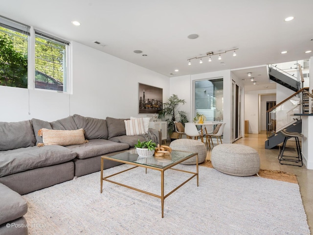 1729 W Potomac Ave, Chicago, IL 60622 - living room with stairway and recessed lighting