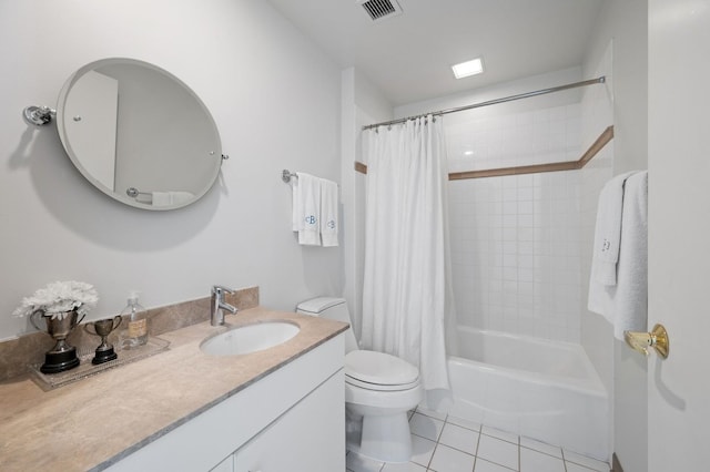 445 E N Water St Unit 2105, Chicago, IL 60610 - bathroom with vanity, tile patterned floors, and shower / bath combo with shower curtain