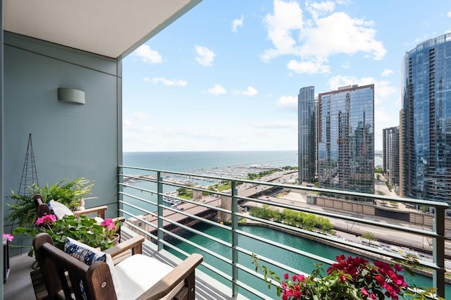 445 E N Water St Unit 2105, Chicago, IL 60610 - balcony featuring a water view and a view of city