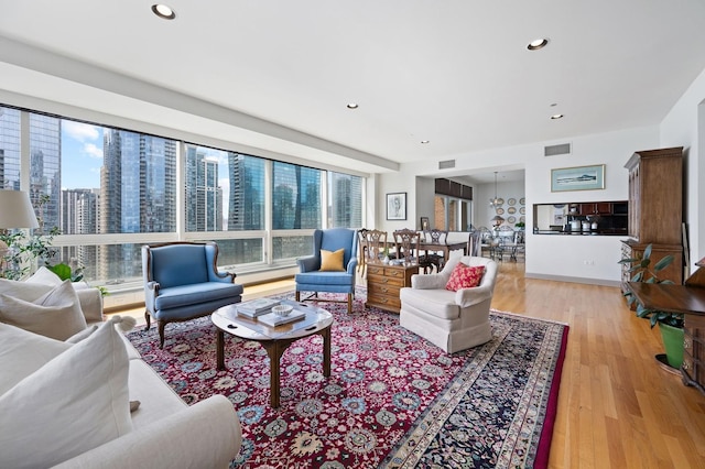 445 E N Water St Unit 2105, Chicago, IL 60610 - living area with light wood finished floors and recessed lighting