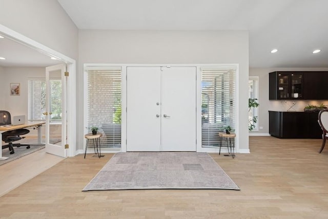 3726 Pebble Beach Rd, Northbrook, IL 60062 - entryway featuring wood finished floors, recessed lighting, french doors, and baseboards