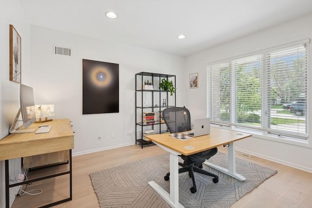 3726 Pebble Beach Rd, Northbrook, IL 60062 - office space with light wood finished floors, baseboards, and recessed lighting