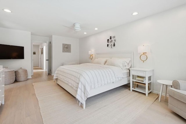 3726 Pebble Beach Rd, Northbrook, IL 60062 - bedroom featuring recessed lighting, light wood finished floors, a ceiling fan, and baseboards
