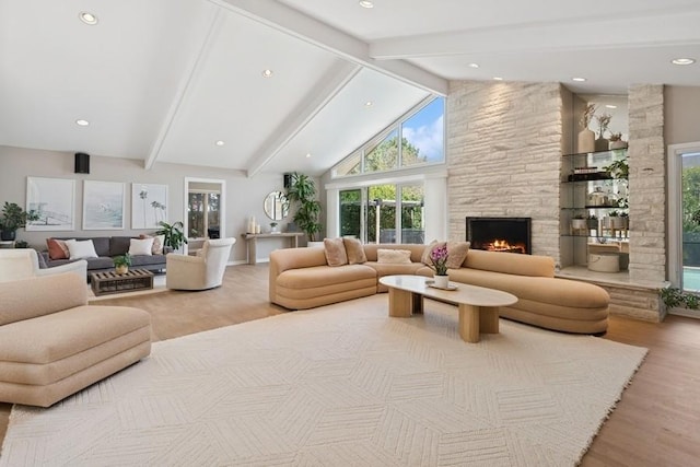 3726 Pebble Beach Rd, Northbrook, IL 60062 - community lobby featuring beam ceiling, recessed lighting, and high vaulted ceiling