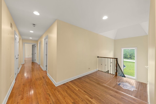 1161 Gavin Ct, Lake Forest, IL 60045 - hallway with an upstairs landing, light wood-type flooring, baseboards, and recessed lighting