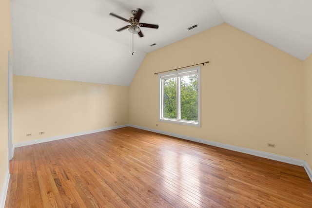 1161 Gavin Ct, Lake Forest, IL 60045 - additional living space with lofted ceiling, light wood-type flooring, ceiling fan, and baseboards