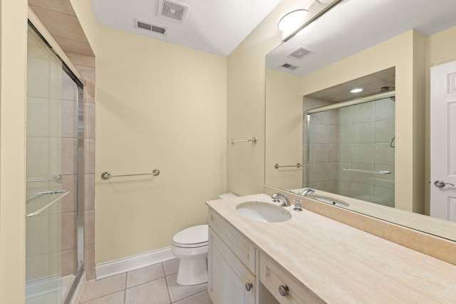 1161 Gavin Ct, Lake Forest, IL 60045 - bathroom with vanity, a stall shower, toilet, tile patterned floors, and baseboards