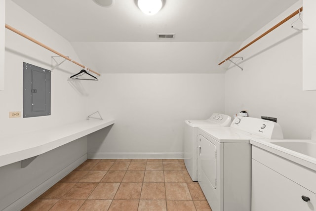 1161 Gavin Ct, Lake Forest, IL 60045 - laundry area with electric panel, washer and clothes dryer, and baseboards