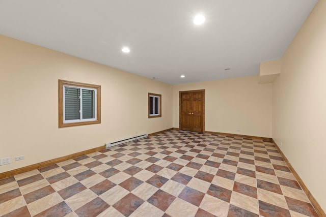 1161 Gavin Ct, Lake Forest, IL 60045 - spare room with a baseboard heating unit, recessed lighting, and baseboards