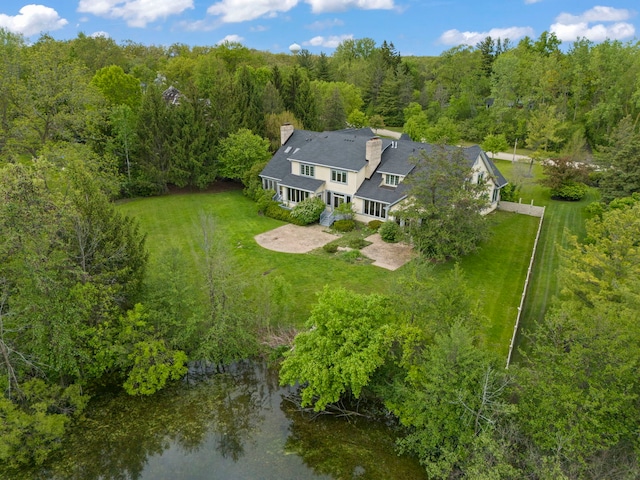 1161 Gavin Ct, Lake Forest, IL 60045 - view of subject property with a nearby body of water and a forest
