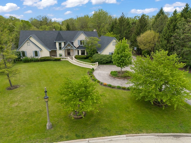 1161 Gavin Ct, Lake Forest, IL 60045 - view of front of house featuring a front yard and a chimney