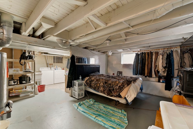 16040 Lockwood Ave, Oak Forest, IL 60452 - bedroom with washing machine and clothes dryer and concrete floors