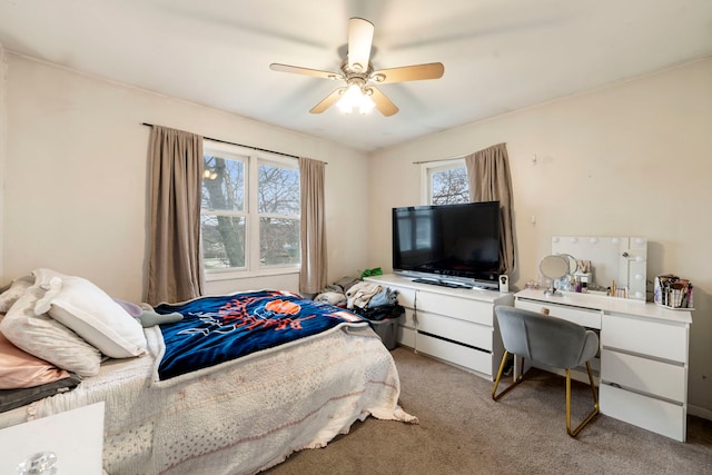 16040 Lockwood Ave, Oak Forest, IL 60452 - bedroom with light carpet and ceiling fan