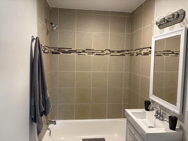 37863 N Harper Rd, Beach Park, IL 60087 - bathroom featuring vanity and bathing tub / shower combination