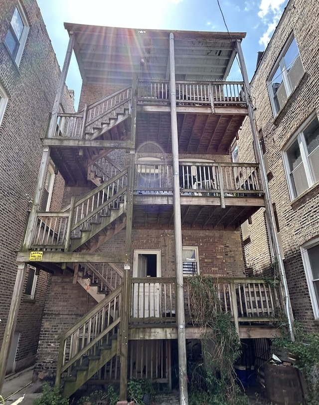 view of building exterior with stairs