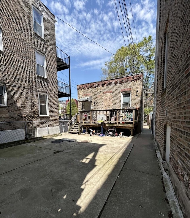 view of patio featuring a wooden deck