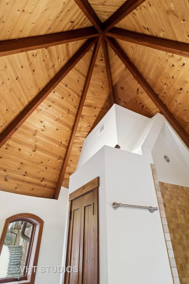 236 Steeplechase Rd, Barrington Hills, IL 60010 - detailed view of beamed ceiling and wooden ceiling