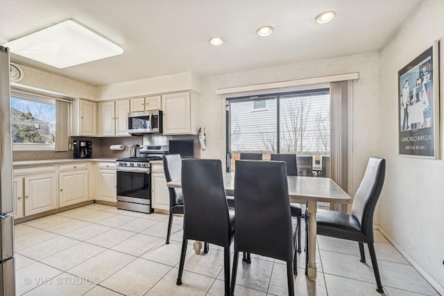 210 Constance Ln, Northbrook, IL 60062 - dining space featuring light tile patterned floors, recessed lighting, and baseboards