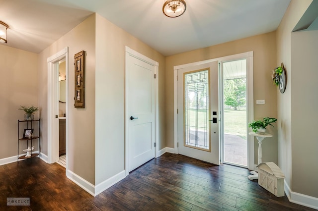 7500 US Highway 34, Oswego, IL 60543 - doorway with dark wood-style flooring and baseboards