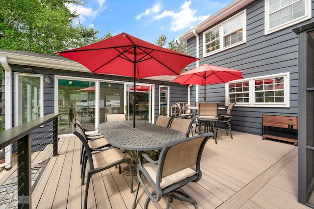 7500 US Highway 34, Oswego, IL 60543 - wooden deck with outdoor dining area