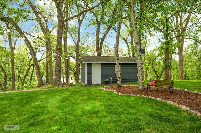 7500 US Highway 34, Oswego, IL 60543 - view of grassy yard with an outdoor structure and a storage shed