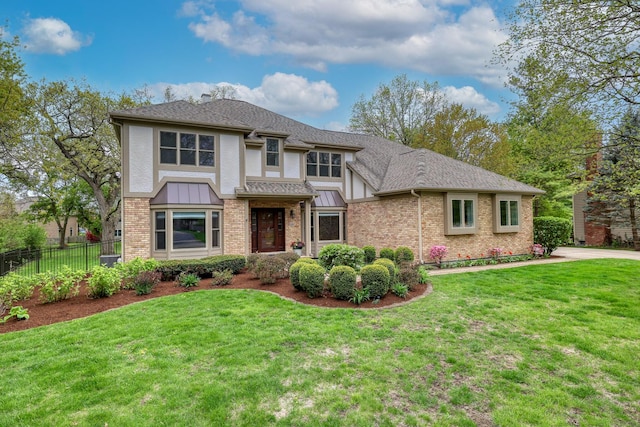 505 Steeplechase Rd, Saint Charles, IL 60174 - tudor house featuring stucco siding, brick siding, and roof with shingles
