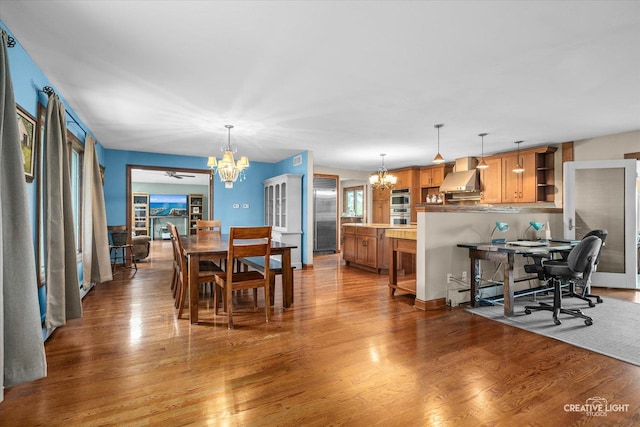 45W251 Ic Trl, Maple Park, IL 60151 - dining area with a chandelier and wood finished floors