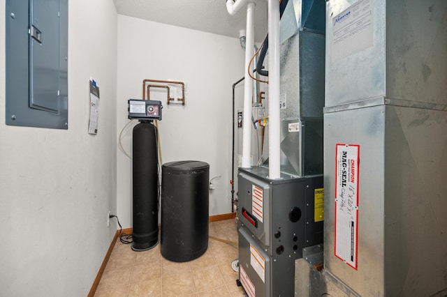 utilities featuring electric panel and heating unit