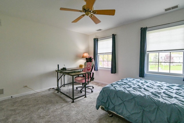 14445 W Walden Ln, Wadsworth, IL 60083 - bedroom featuring carpet floors, baseboards, a desk, and a ceiling fan