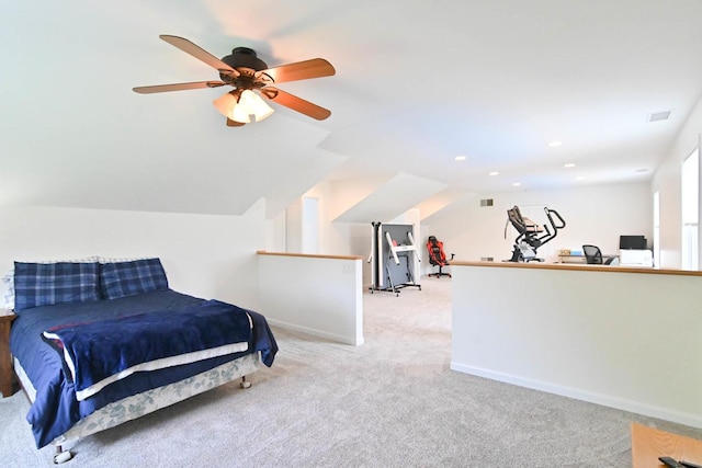 14445 W Walden Ln, Wadsworth, IL 60083 - bedroom with carpet floors, a ceiling fan, recessed lighting, and baseboards