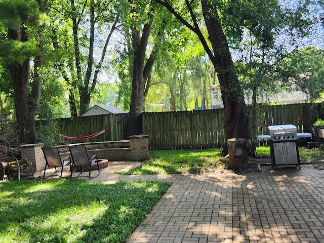 2810 Brentwood Ln, Mchenry, IL 60050 - fenced backyard with a patio and grilling area