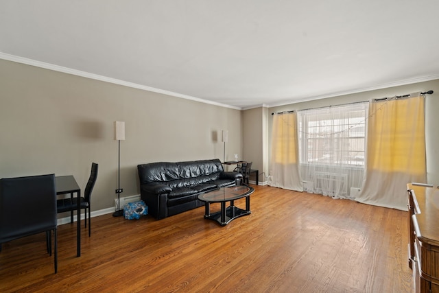 2000 Parkside Dr Unit B2, Park Ridge, IL 60068 - living room featuring wood finished floors, ornamental molding, and baseboards