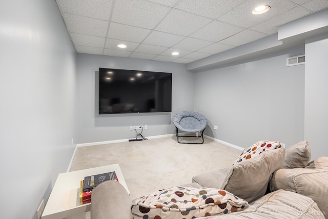 658 Cutter Ln, Elk Grove Village, IL 60007 - carpeted living room with baseboards, recessed lighting, and a drop ceiling