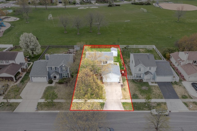 658 Cutter Ln, Elk Grove Village, IL 60007 - aerial perspective of suburban area with property boundaries highlighted