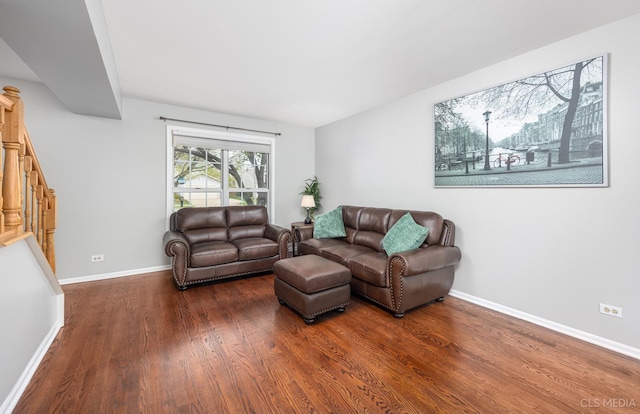 658 Cutter Ln, Elk Grove Village, IL 60007 - living area with wood finished floors, baseboards, and stairway