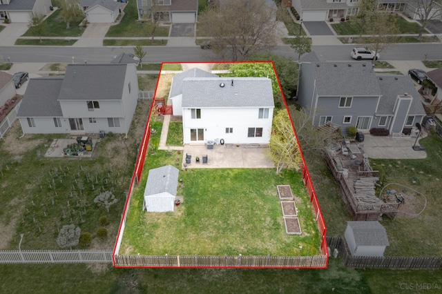 658 Cutter Ln, Elk Grove Village, IL 60007 - aerial view of residential area with property parcel outlined