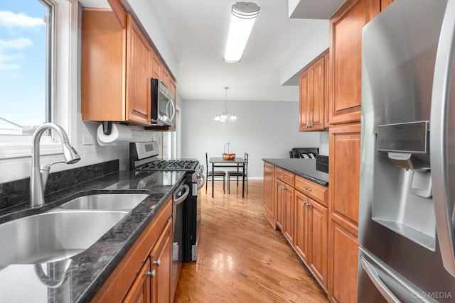 658 Cutter Ln, Elk Grove Village, IL 60007 - kitchen featuring appliances with stainless steel finishes, a sink, and brown cabinets