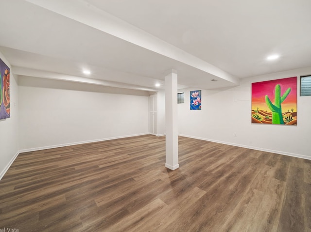 1150 Jerald Dr, Joliet, IL 60431 - finished below grade area with baseboards, wood finished floors, and recessed lighting