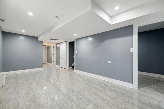 6748 S Wabash Ave, Chicago, IL 60637 - unfurnished room with baseboards and recessed lighting