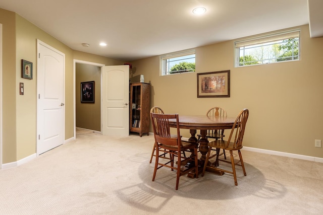 5344 River Run Parkway, Belvidere, IL 61008 - dining room featuring light carpet, baseboards, and recessed lighting
