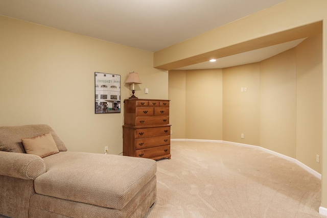 5344 River Run Parkway, Belvidere, IL 61008 - living area with light colored carpet, baseboards, and recessed lighting