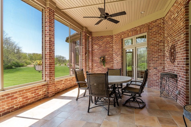 5344 River Run Parkway, Belvidere, IL 61008 - sunroom / solarium with ceiling fan and outdoor dining area