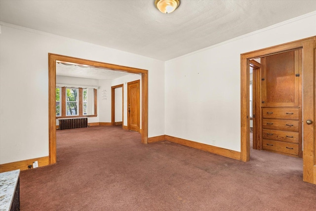 711 Mason Ave, Joliet, IL 60435 - carpeted spare room with radiator heating unit and ornamental molding