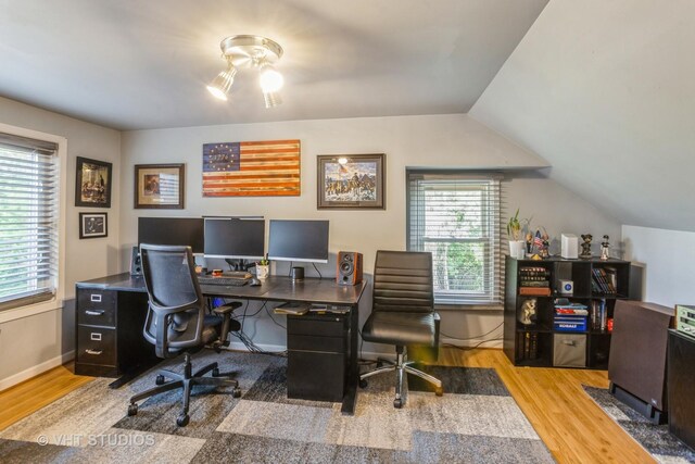 6N715 Gates Ave, Itasca, IL 60143 - home office featuring wood finished floors and vaulted ceiling